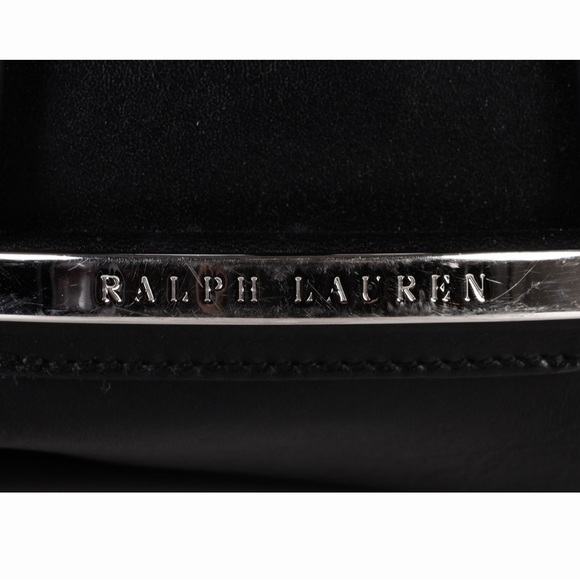 Ralph Lauren black Leather Equestrian Buckle Satchel handbag - Picture 4 of 7